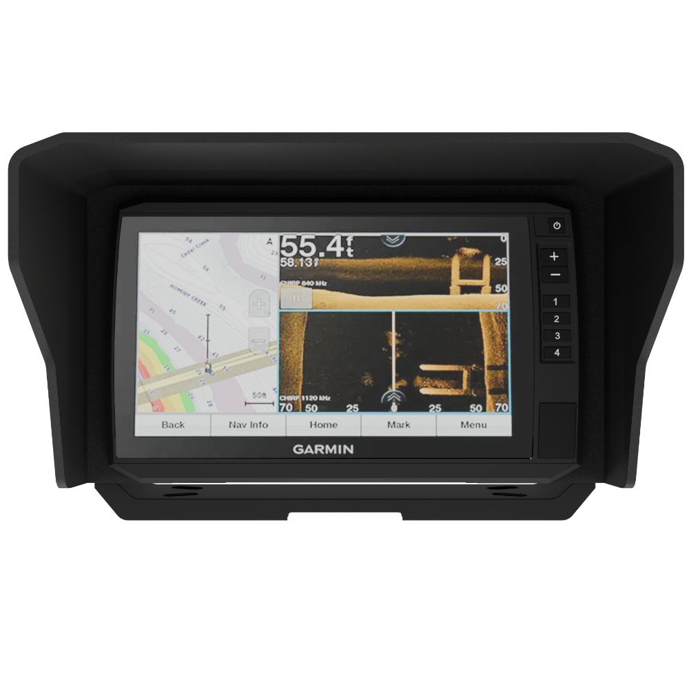 Garmin ECHOMAP UHD 93sv/94sv Sonnenblende/Fischfinder BOLT ON Visier – Apex Angeln Sonnenblende