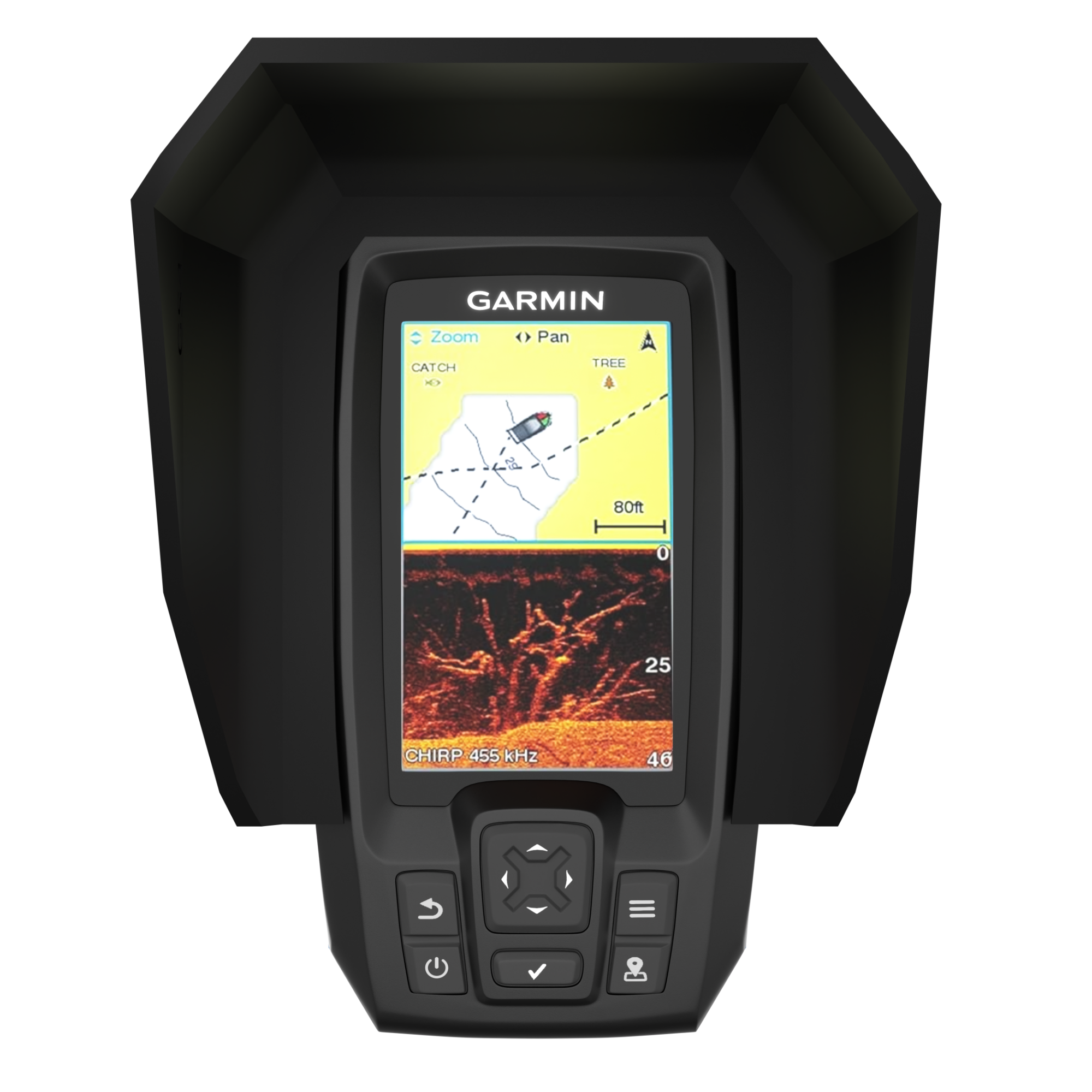 Fischfinder-Visier – Garmin Striker 4 Plus Sonnenblende / Fischfinder-Visier – Apex Fishing