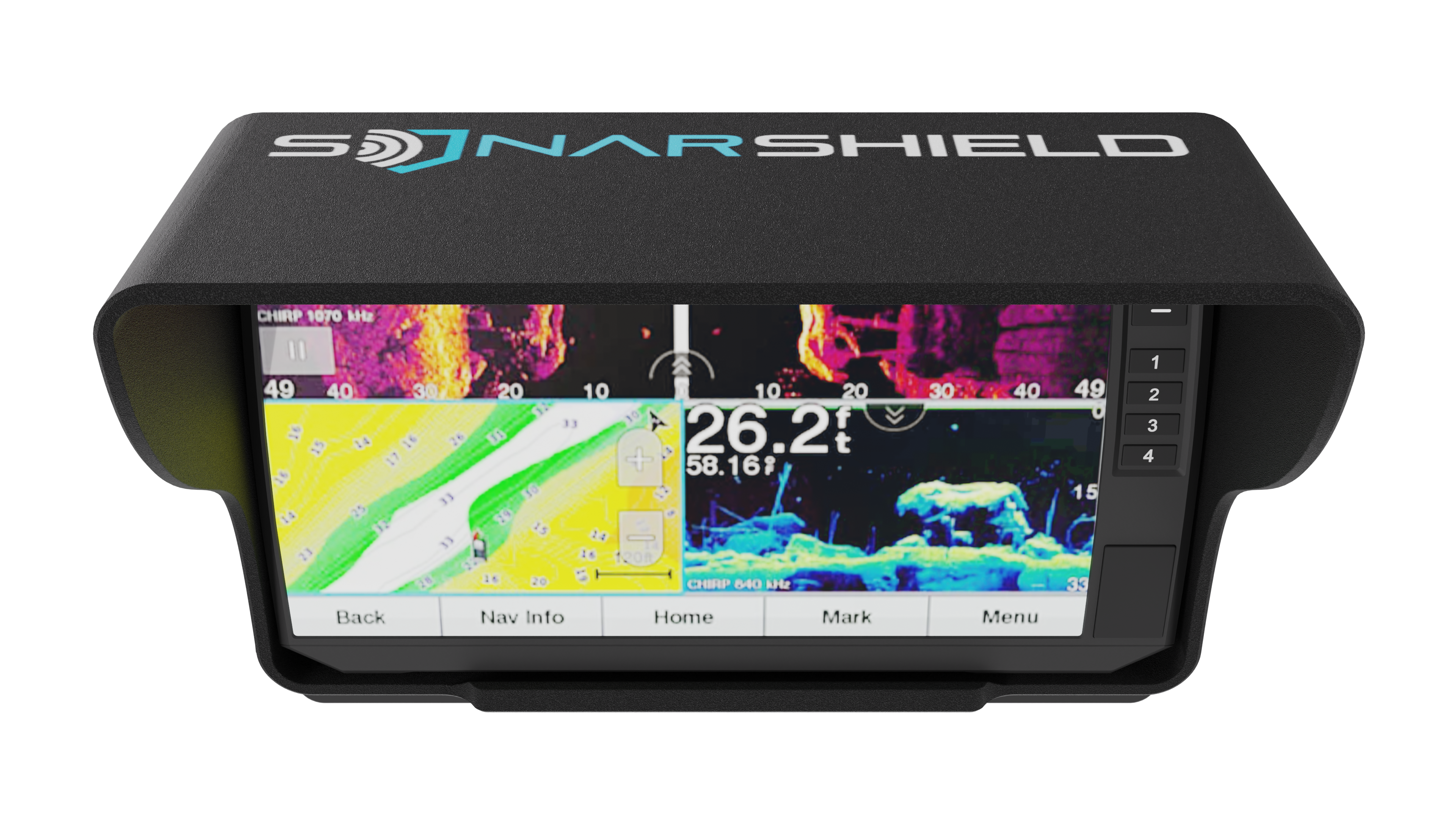 Garmin ECHOMAP UHD 73sv Sonnenblende / Fischfinder-Visier – Apex Angeln