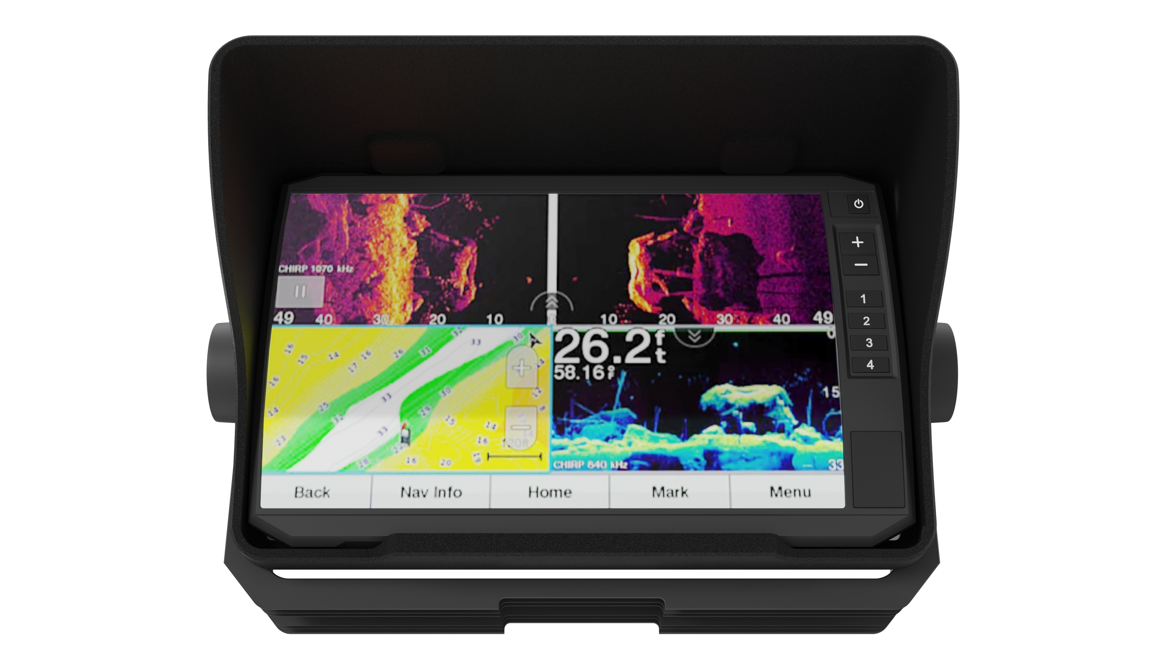 Garmin ECHOMAP UHD 73sv Sonnenblende / Fischfinder-Visier – Apex Angeln