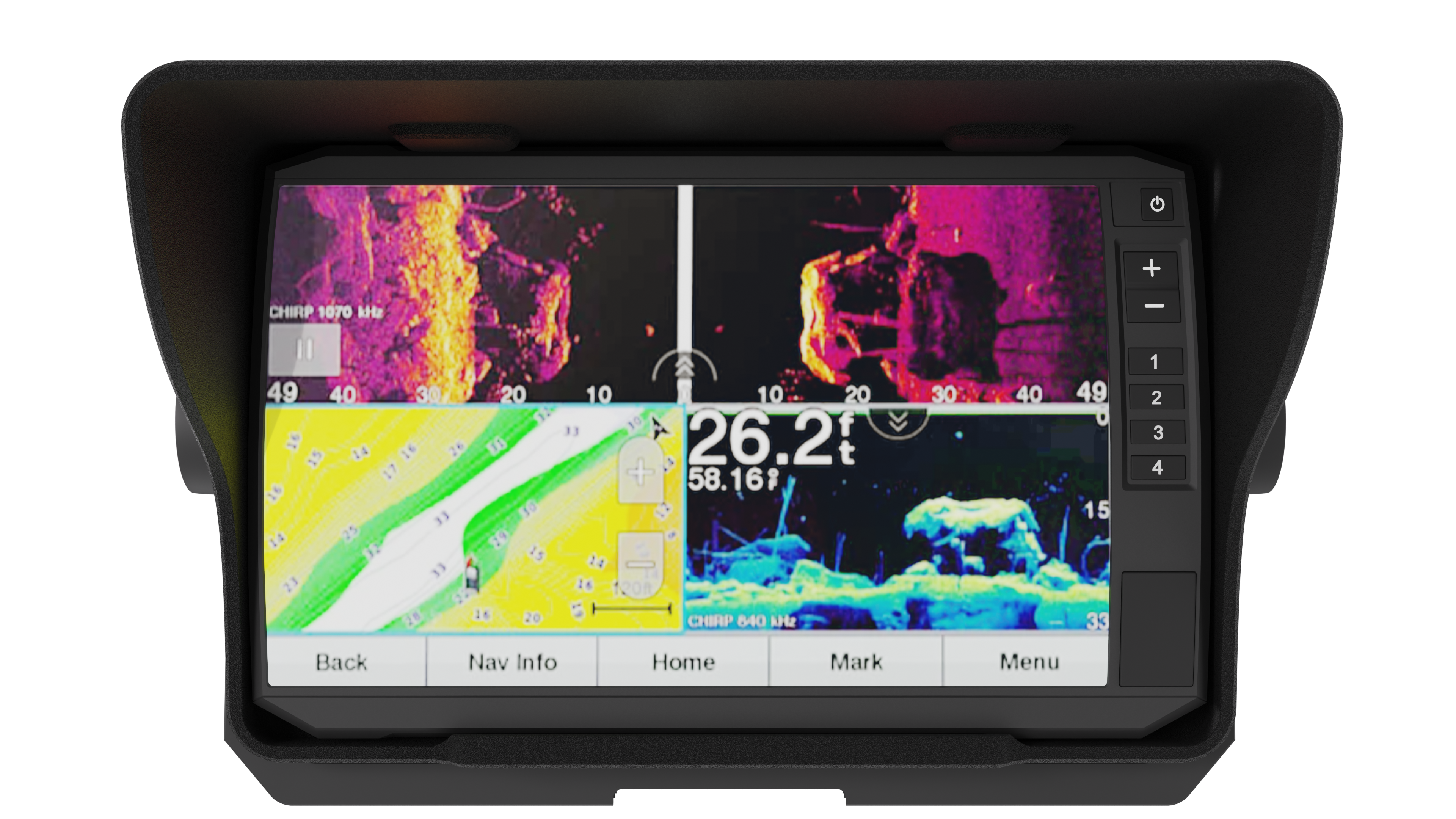 Garmin ECHOMAP UHD 73sv Sonnenblende / Fischfinder-Visier – Apex Angeln