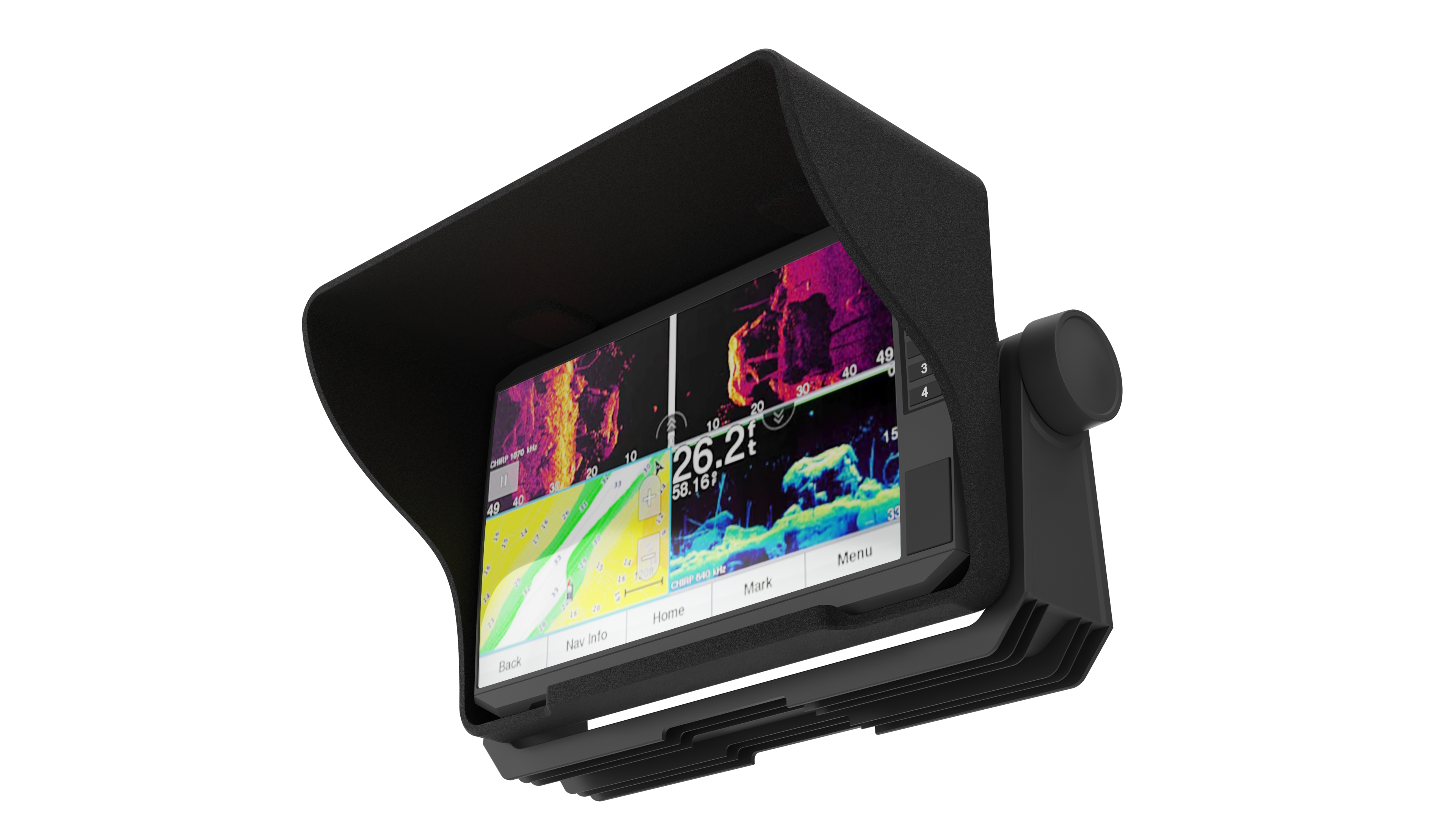 Garmin ECHOMAP UHD 73sv Sonnenblende / Fischfinder-Visier – Apex Angeln