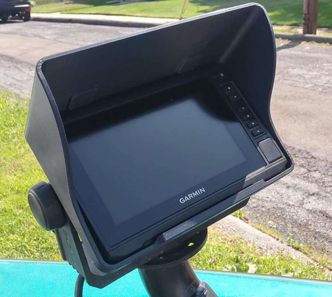 Garmin ECHOMAP UHD 93sv / 94sv Sun Shade / CLIP ON Fish Finder Visor - Sonar Shield Sun Shade